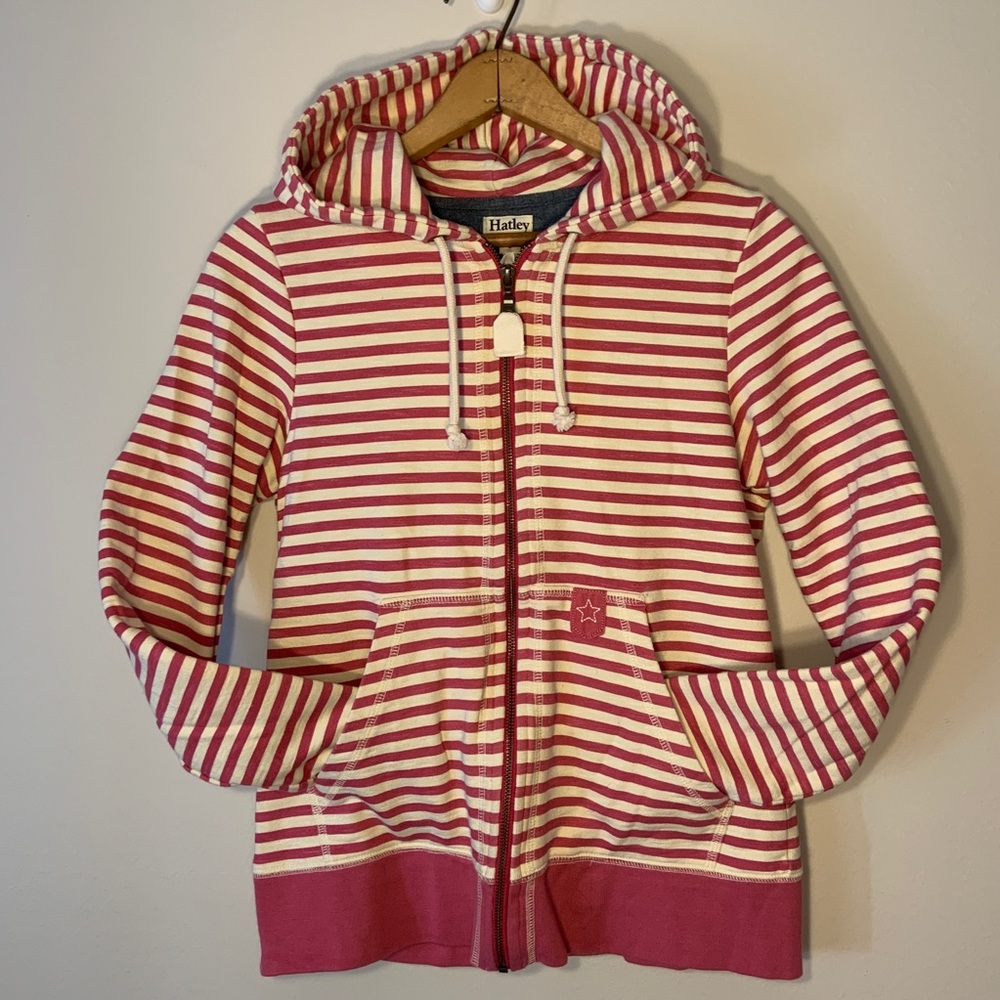 Hatley Small Striped Zip-up Hooded sweatshirt